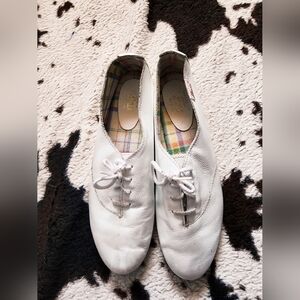 "BASS" WOMEN'S 50'S/60'S LACE UP SHOES - WHITE